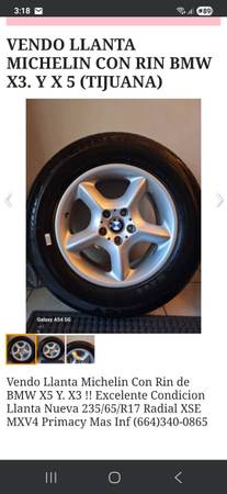 LLANTA MICHELIN Y RIN BMW 1
