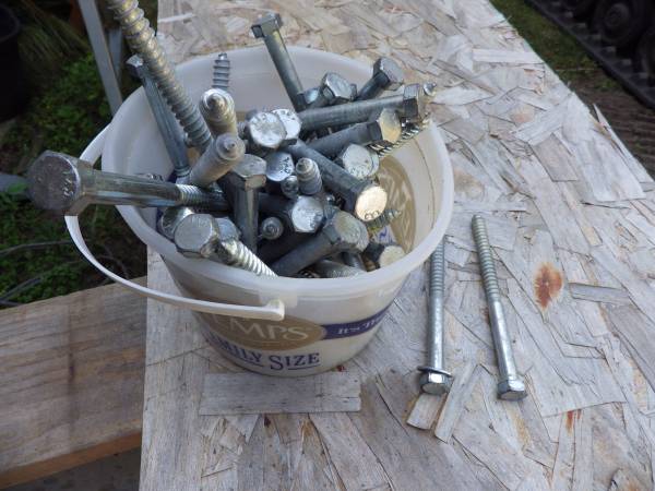 7" x 1/2" lag screws, approx 30 of them 1