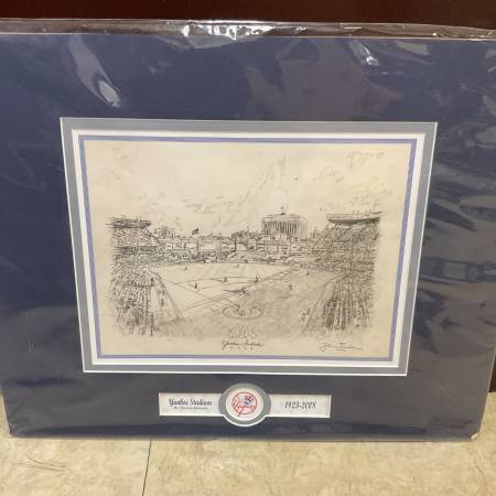 Thomas Kinkade Yankee Stadium Sketch Matted 1