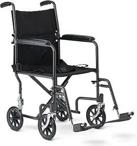 Durable Folding Steel Transport Wheelchair with Swing-Away Footrests 1