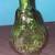 Marked c.1971 Wheaton Green Glass Pear Shaped Bottle 3" H Scrolls 1 thumbnail