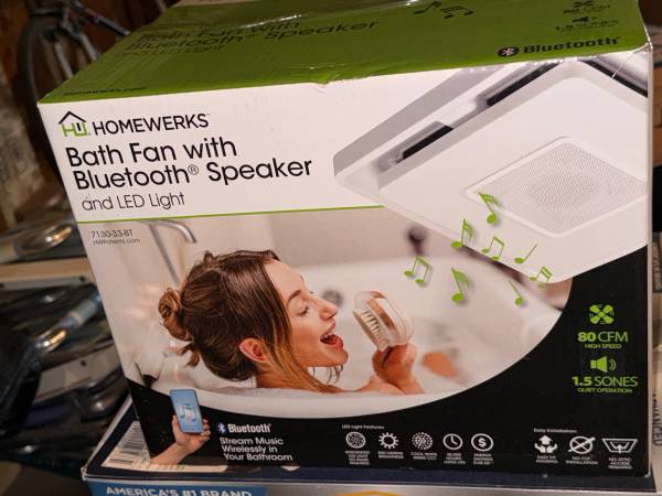 Bath Fan, Light and Bluetooth Speaker 1