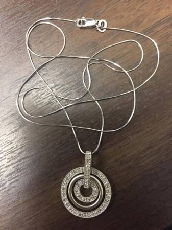 White GOLD Diamond Circle PENDANT 1