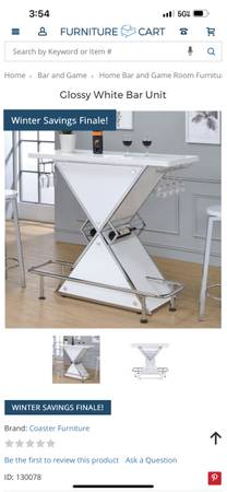 Glossy White Bar Unit -Brand New 1