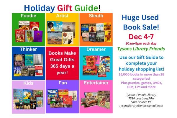 Tysons Library Book & Media Sale Dec 4 - Dec 7 1