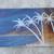 Unique art on steel panel (34"x22") depicting palm trees on the beach 7 thumbnail