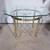 Hollywood Regency Brass / Glass Oval Side Table 1 thumbnail