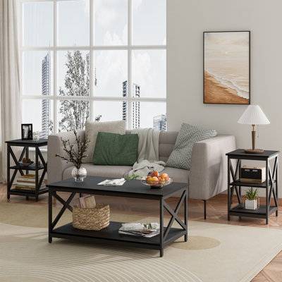 Black coffee table set 1