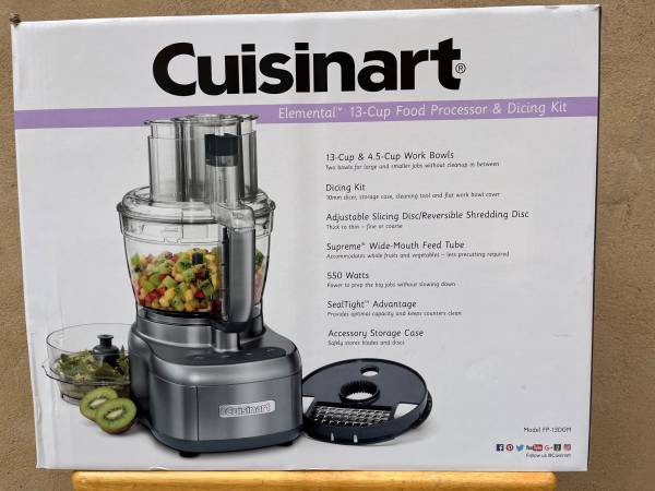 Cuisinart Elemental 13-cup Food Processor Model #FP-13DGM - NEW IN BOX 1