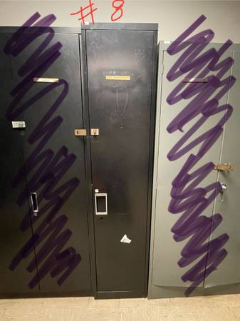 Three-Set-Slim Black Metal Locker Cabinets 1