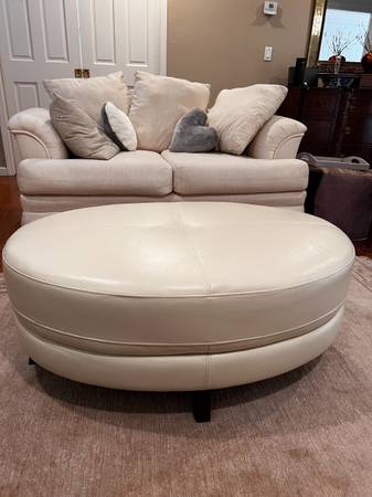 LEATHER OTTOMAN~table and seating 1