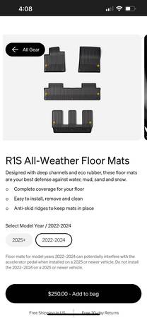Rivian all weather floor mats R1S 1