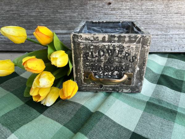 Rustic Wood Drawer Style Planter Box 1