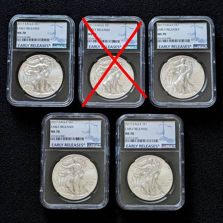 2017 American Eagle 1oz pure .999 silver NGC graded MS70 coins 1