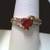 Synthetic Ruby Lady's Stone & Diamond Ring 6 Diamonds 1 thumbnail