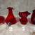 Vintage Ruby Red Hand Blown Crackle Glass Pitchers - $30 Each (Boston) 2 thumbnail