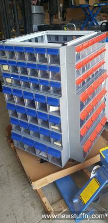 Quantum Tip Out Bin Spinner, 37"W x 48"H, 148 Clear Cups, Gray 1