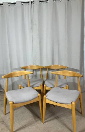 MCM Scandi Minimalist Side Chairs Dining Chairs Accent Chairs Set Of 4 1