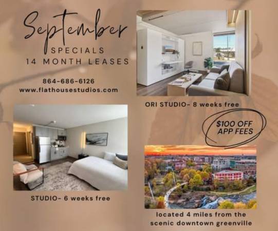 🔥 8 WEEKS FREE - Fully Furnished Apartments at Flathouse Studios! 🔥 1