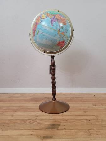 Vintage 80s Replogle World Nations Earth Globe Map Mid Century Modern 1