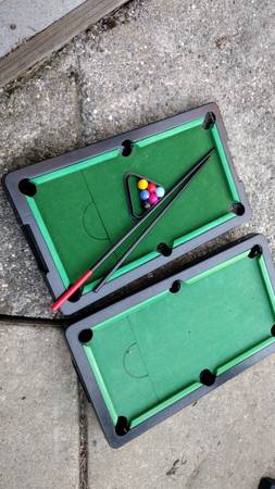 Mini Tabletop Pool / Billiards Set - 2 Boards - Complete with Balls & 1
