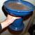 PLANT STAND Garden POT HOLDER Heavy Blue Glazed Ceramic Decoration 2 thumbnail
