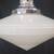 Restored Art Deco Pendant Light w/ Bullseye Point Shade & Chrome Trim 4 thumbnail