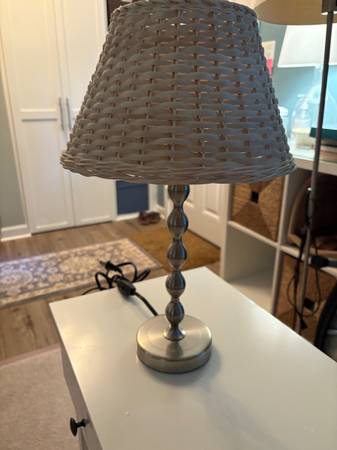 Small Ikea table lamp with wicker shade 1