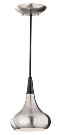 Feiss P1254BS Belle 1-Light Brushed Steel 7 Inch Mini Pendant 1