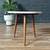 Mid-Century Modern Walnut Tripod Side Table w/ Crema Marfil Marble,c.1 2 thumbnail