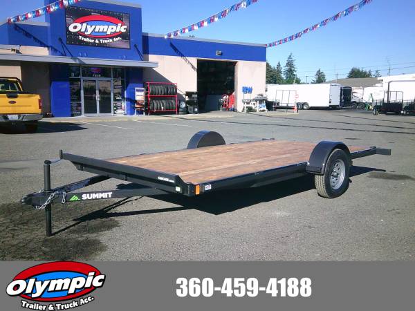 2025 Summit Cascade 7x14 3.5K Flatbed Trailer With ATV Ramps 1