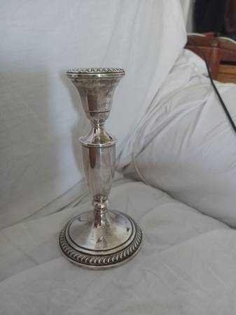 1 ARROWSMITH STERLING CANDLE STIX-VINTAGE/ANTIQUE, WEIGHTED 1