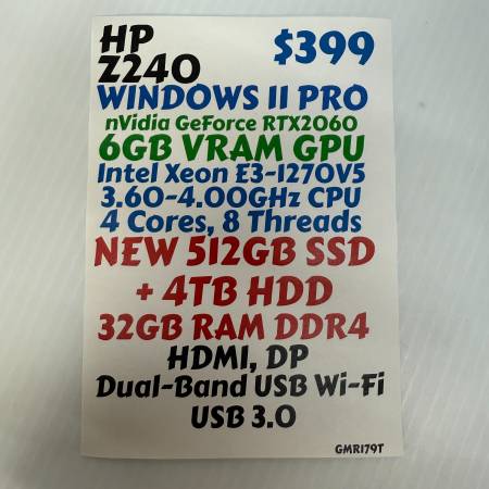 良品 W570 (Xeon E3-1270v5/8GB/Win11) Intel Xeon E3-1270 v5 - CM8066201921712 / BX80662E31270V5