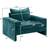 Green chenille upholstered accent chair armchair - NEW 2 thumbnail