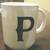 Monogram "P" Initial Stoneware Coffee Mug 16 oz New 1 thumbnail