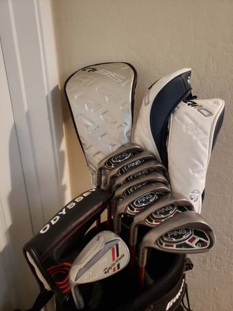 Left Handed Ping full matching golf clubs set and bag 1