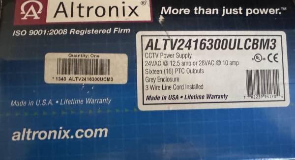 Altronix CCTV  Power Supply ALTV2416300ULCBM3 1