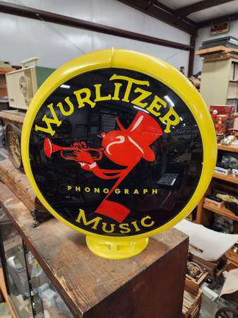 Wurlitzer Phonograph Music Jukebox Novelty Gas Pump Lighted Globe Sign 1