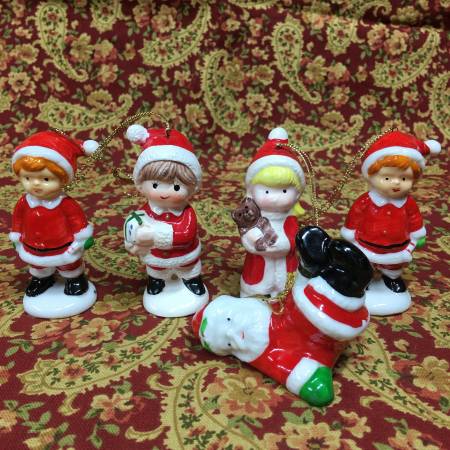 Hand Painted Vintage Bone China Christmas Ornaments 1