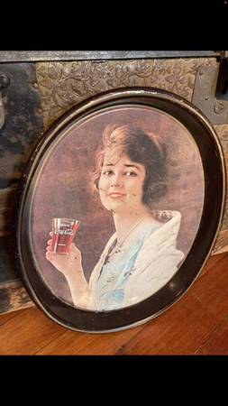 Antique /Vintage 1980's Coca-Cola Tray, Metal tray, Reproduction, Oval 1