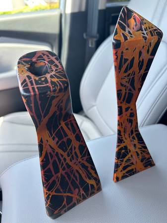 Vintage Postmodern Geometric Aluminum Candle Holders 1