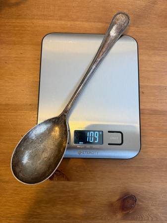 80% .800 silver serving spoon 10.5” 1