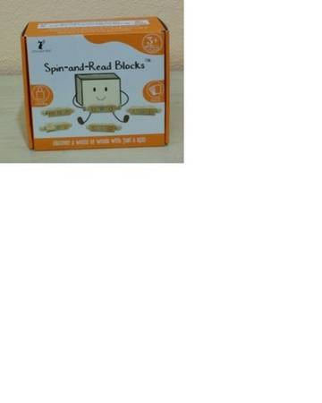 Spin&Read Phonetic Reading Blocks and Flashcards Montessori Wooden Toy 1