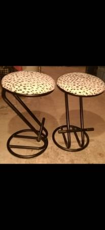 2 -MCM STYLE "Z" Steel Stools 1