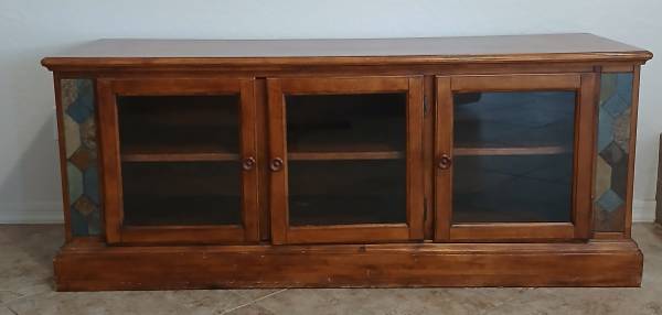 TV stand medium birch stain finish 1