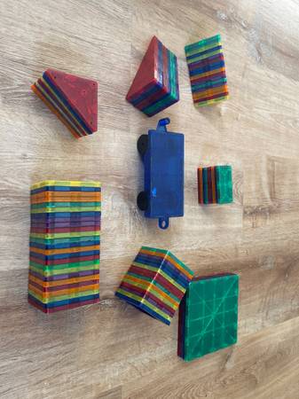 playmags magnetic tile set, 91 pieces 1