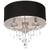 New 3 Light Flushmount Light Fixture with Black Shade & Crystals 3 thumbnail