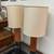 MCM Monumental Rectangular Walnut and Metal Table Lamp Set 1 thumbnail