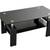 Black Glass Top Cocktail Coffee Table with Wooden Legs Chrome Details 6 thumbnail