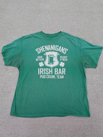 Distressed Shenanigans Irish Pub Graphic T-Shirt (2XL) 1